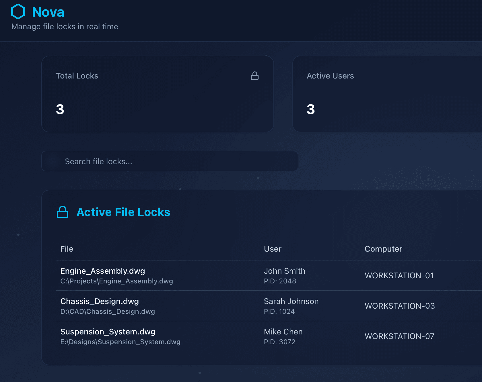 Nova file locking